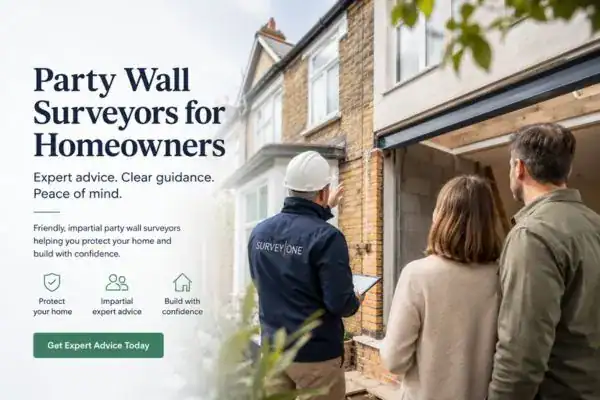 Image of couple with Party wall survey from Survey One Middlesbrough